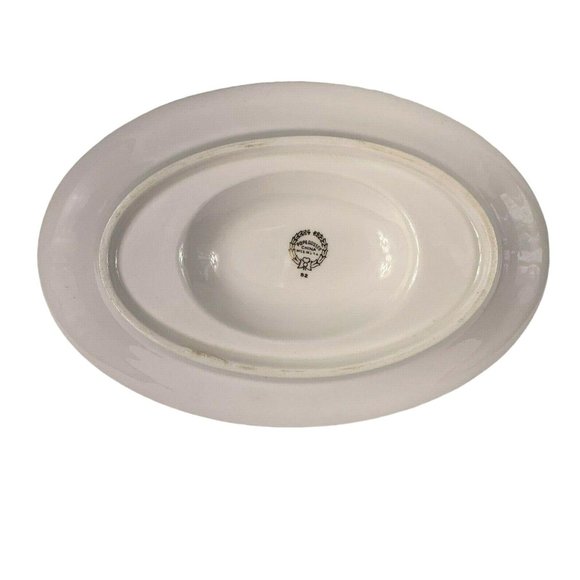 Pope Gosser Gwendolyn Gravy Boat Underplate Pink Roses Gray Scrolls Vintage - Picture 10 of 12